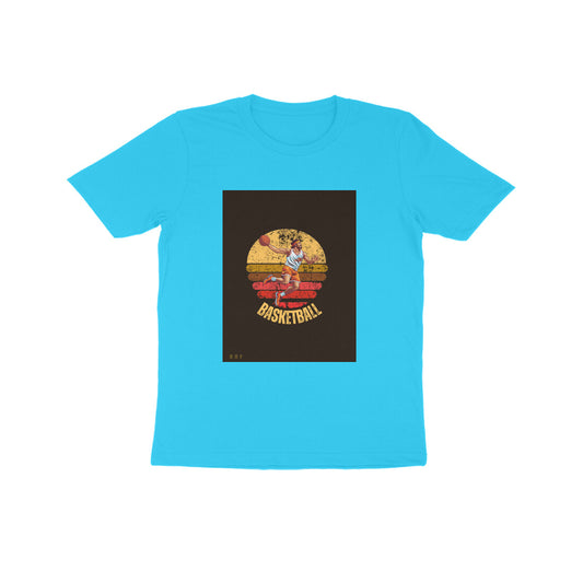 BasketBall- Kids round neck short sleeves cotton T-shirt (7-14 years)