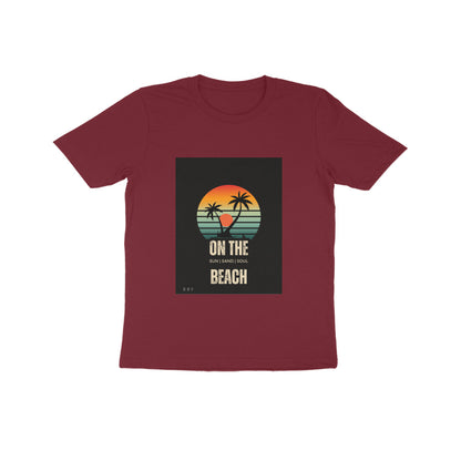 On The beach -Kids round neck short sleeves cotton T-shirt (7-14 years)