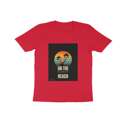 On The beach -Kids round neck short sleeves cotton T-shirt (7-14 years)