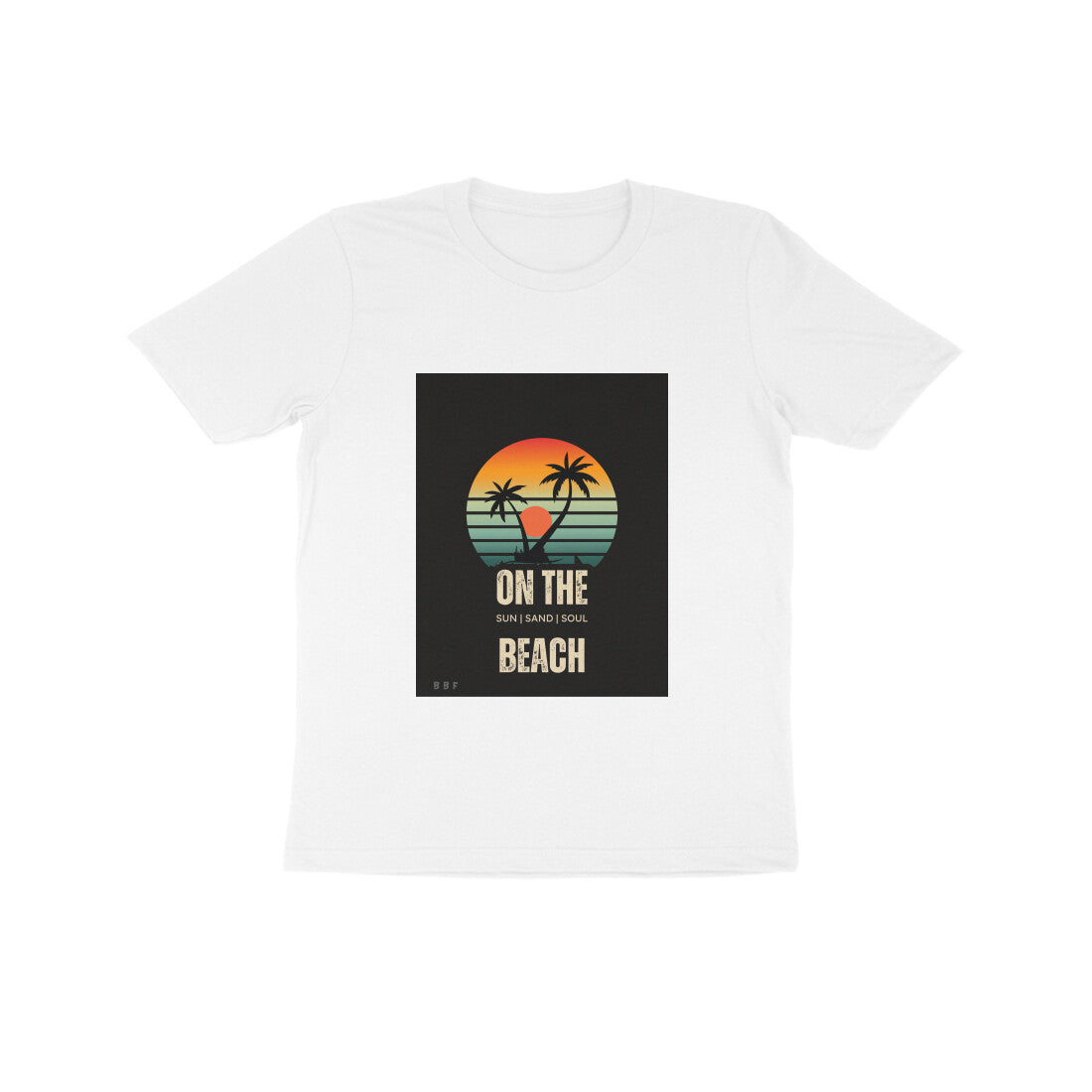 On The beach -Kids round neck short sleeves cotton T-shirt (7-14 years)