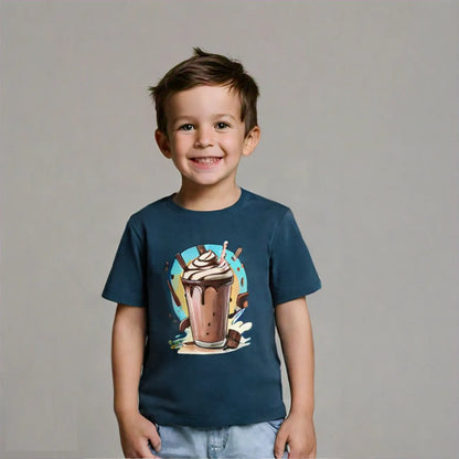 Chocolate Milk Shake Round neck short sleeeves T-shirt 1-6 years