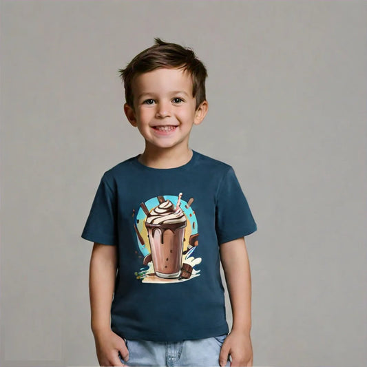 Chocolate Milk Shake Round neck short sleeeves T-shirt 1-6 years